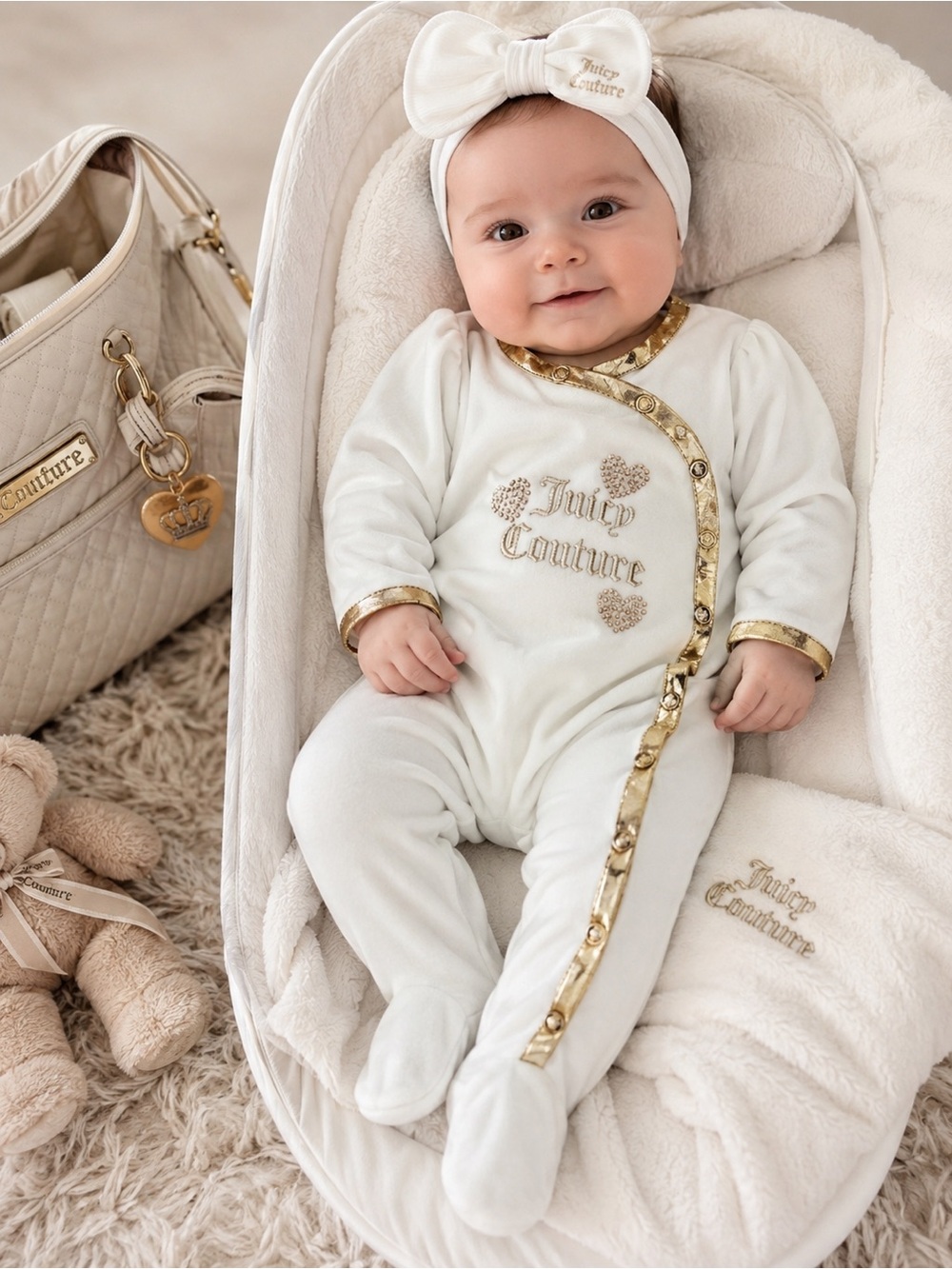 Juicy Couture Velour Footie Playsuit
